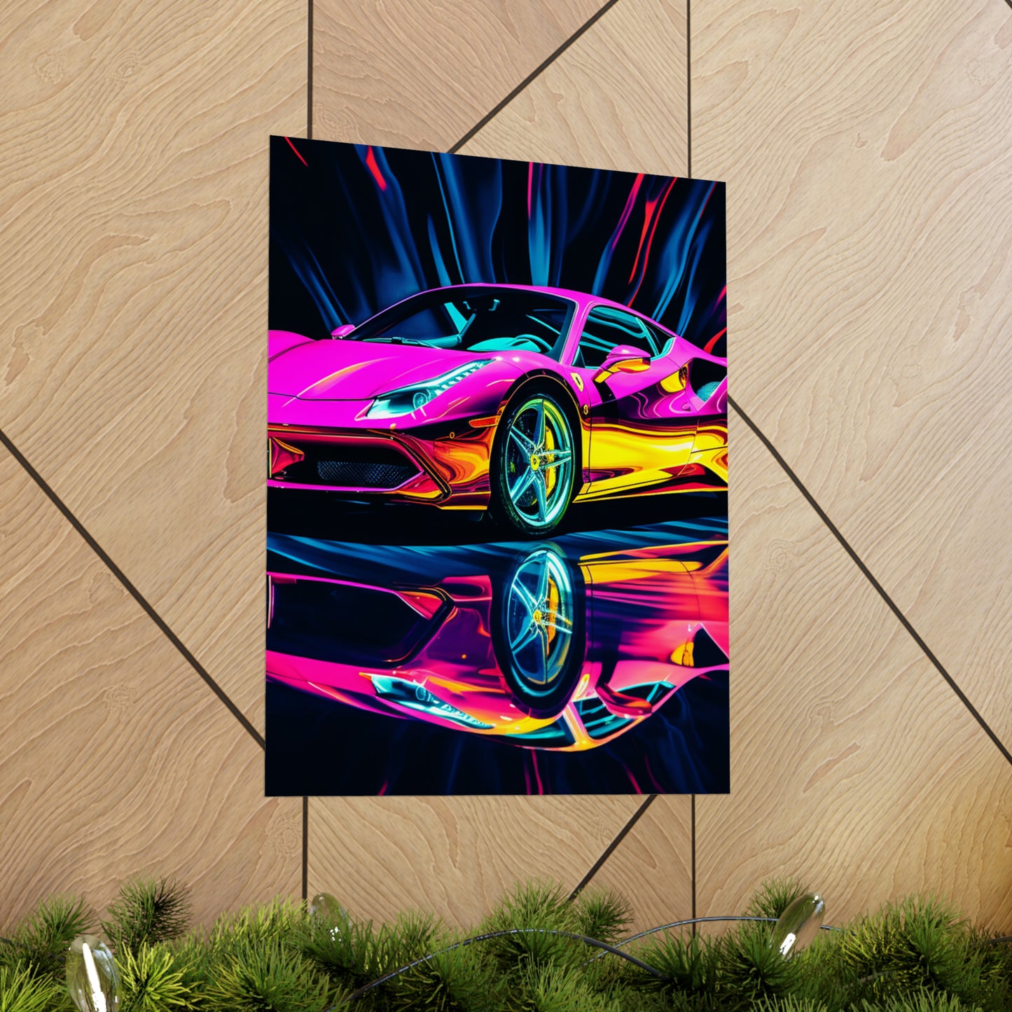 Premium Matte Vertical Posters Pink Macro Ferrari 3