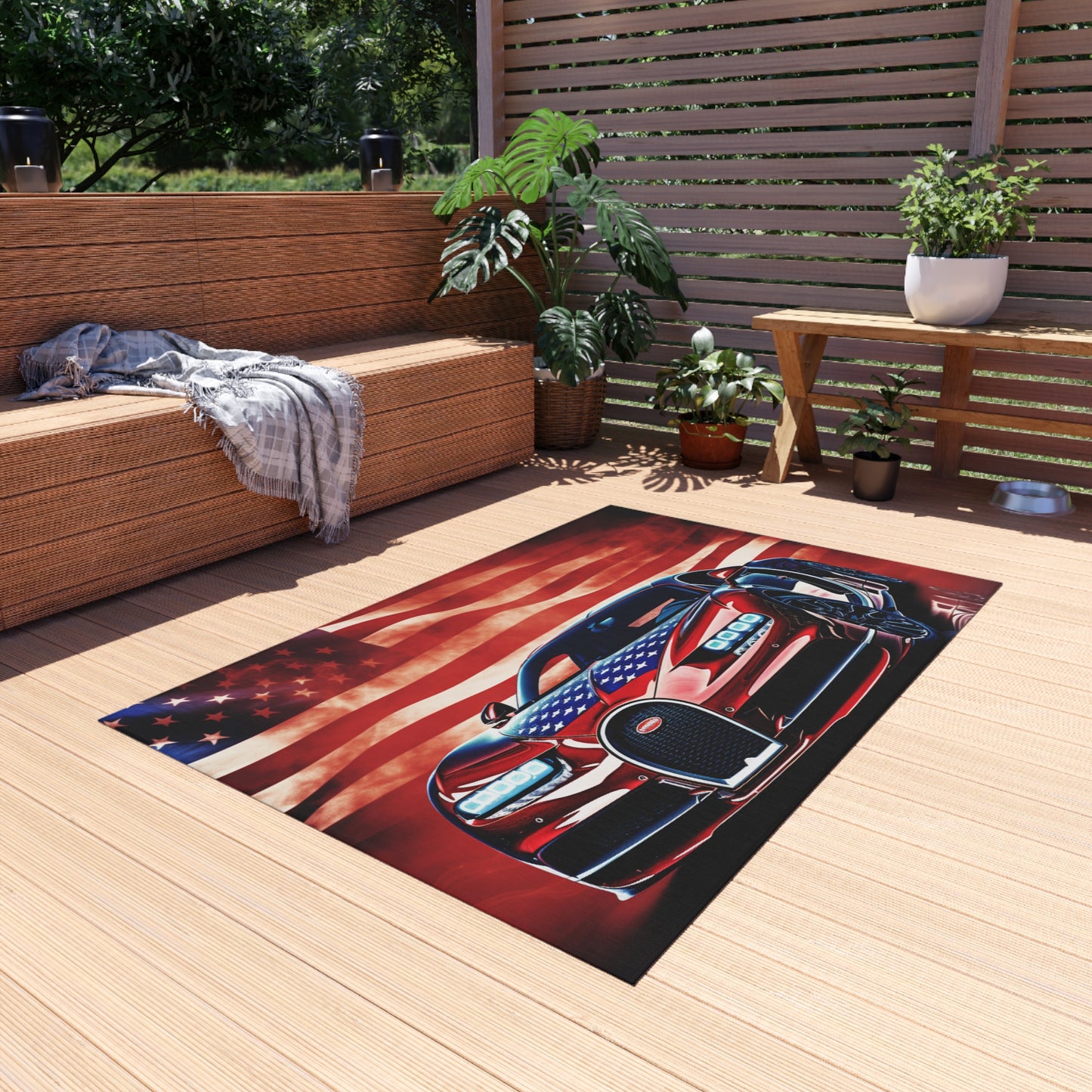 Outdoor Rug  Abstract American Flag Background Bugatti 3