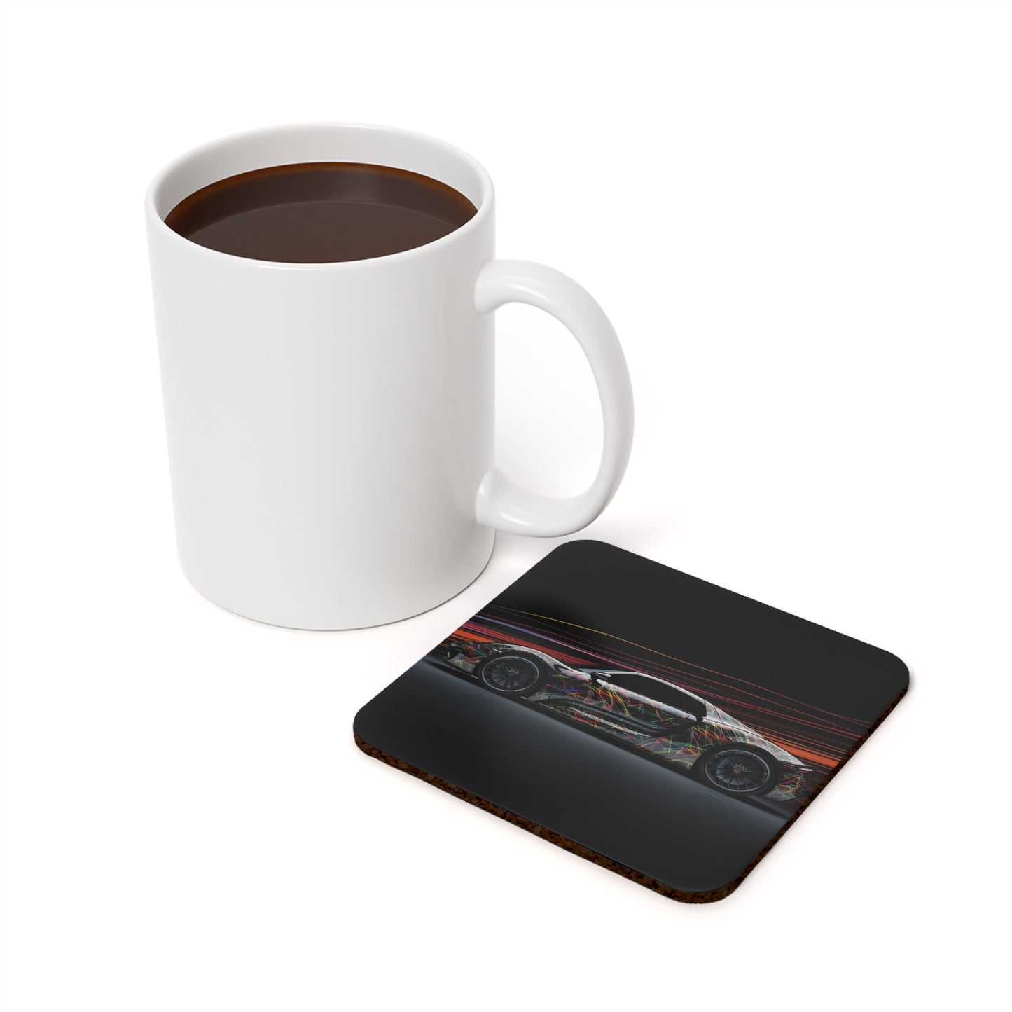 Cork Back Coaster Porsche Line 4