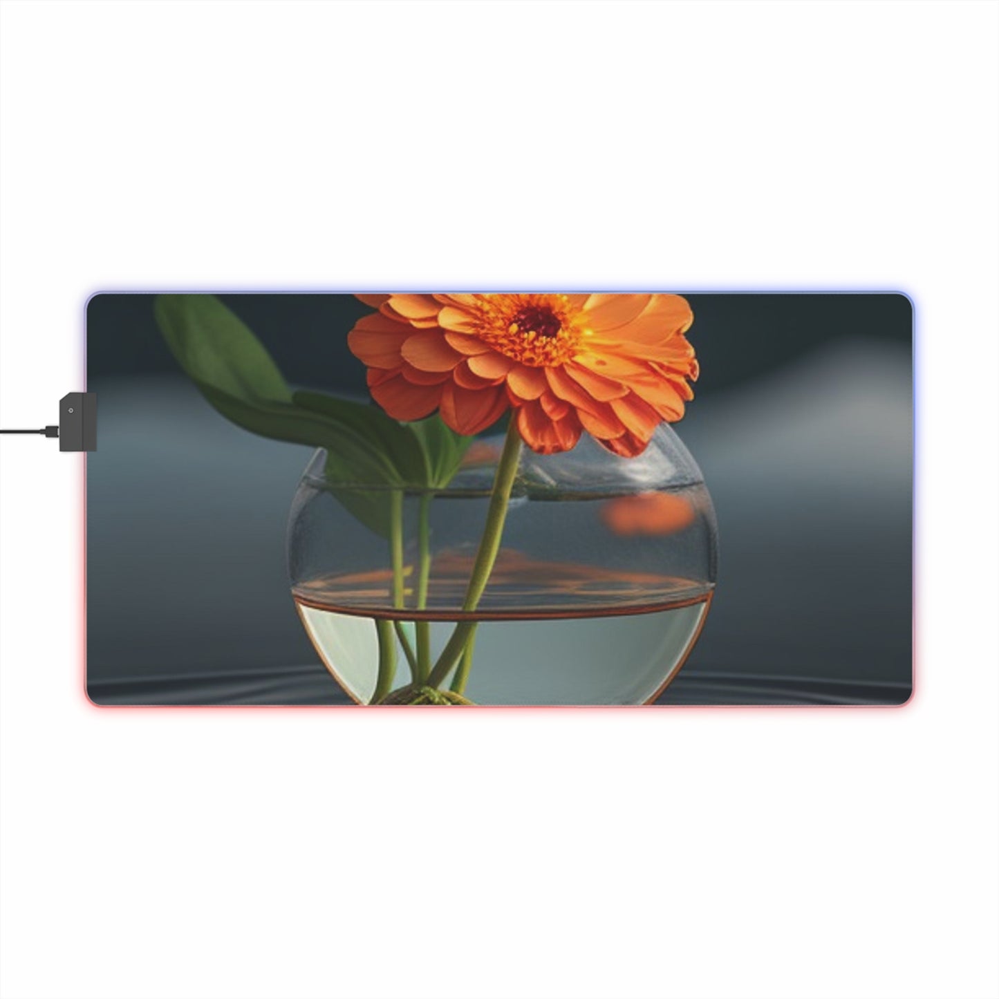 LED Gaming Mouse Pad Orange Zinnia 2