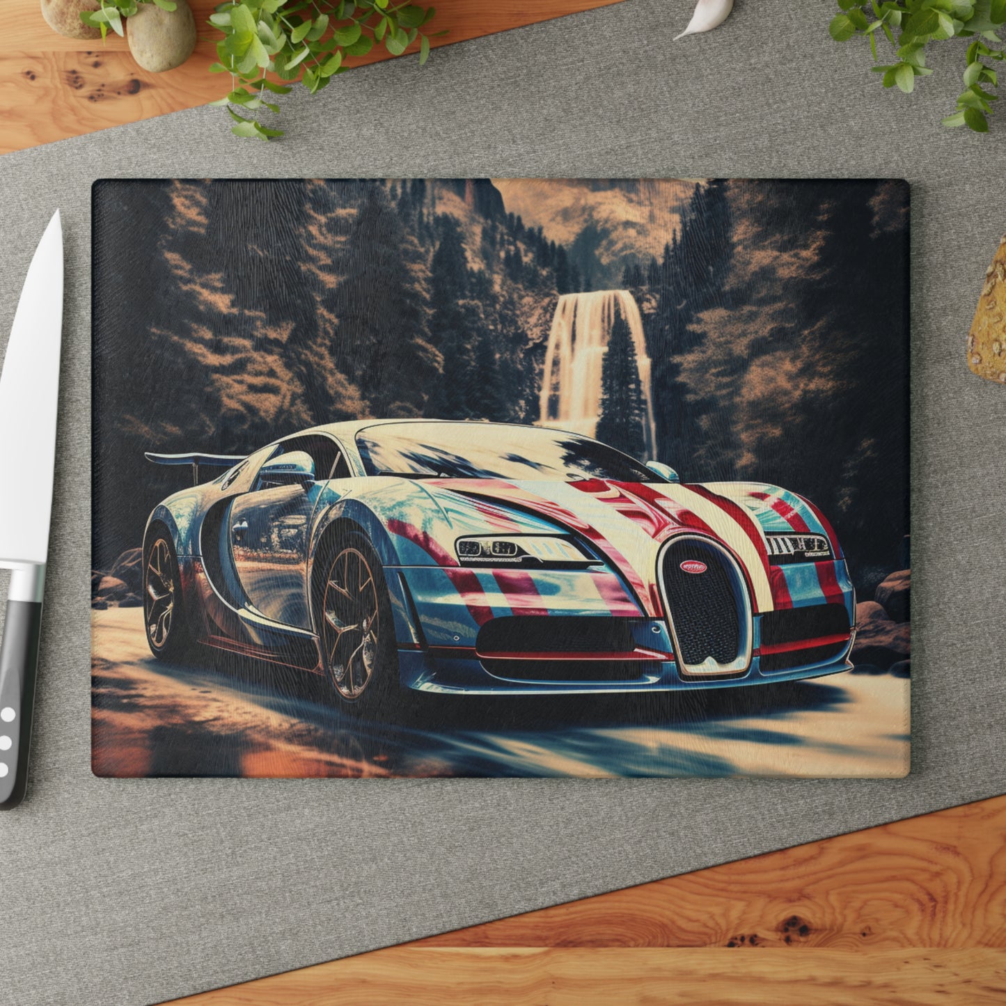 Glass Cutting Board Bugatti Waterfall 1