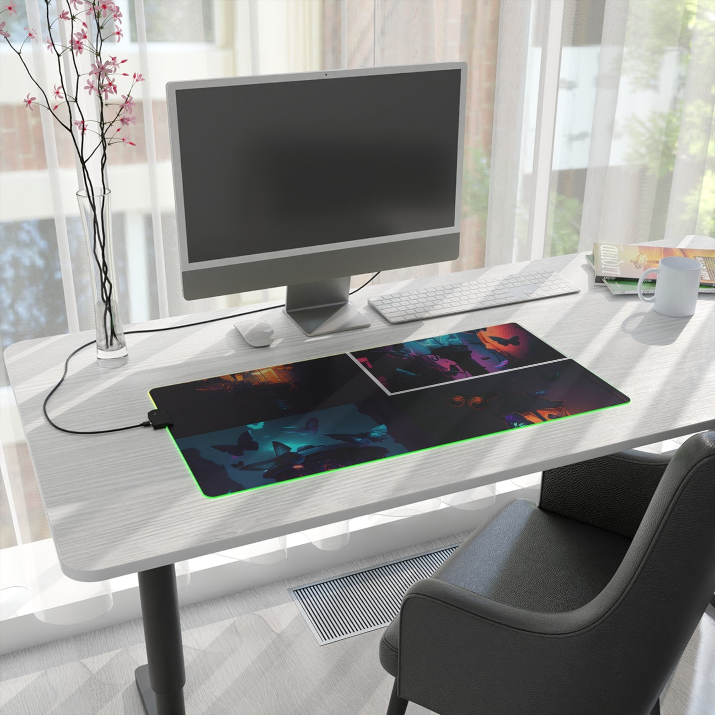 LED Gaming Mouse Pad Street Light Butterfly 5