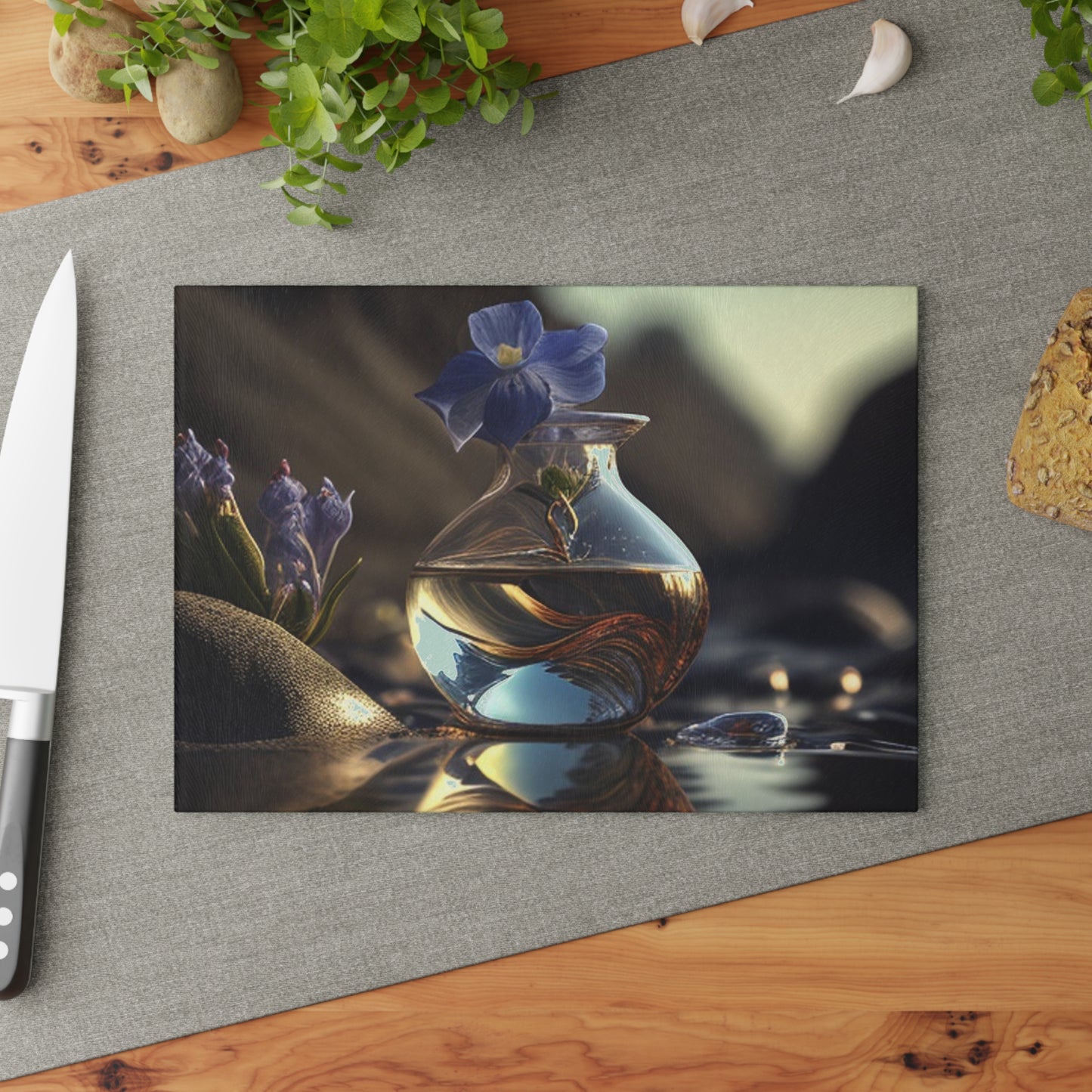 Glass Cutting Board The Bluebell 1