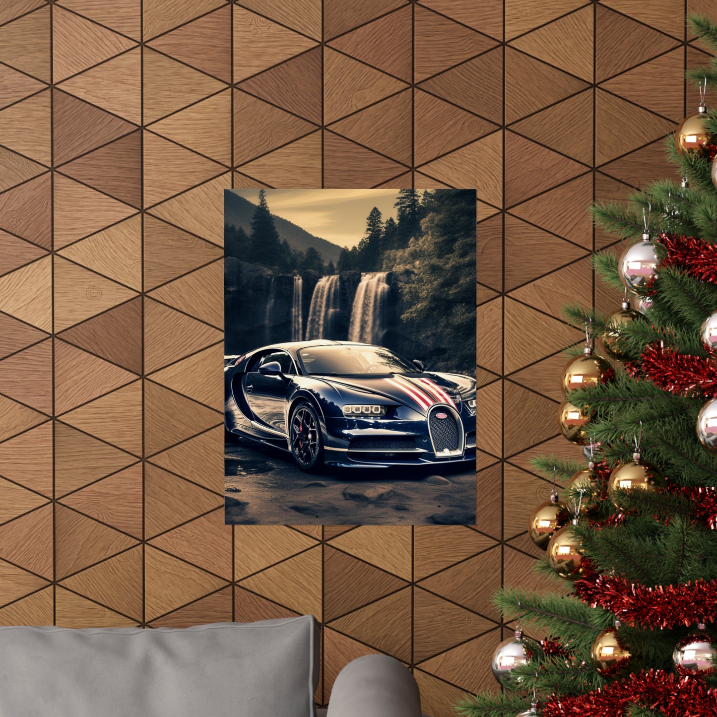 Premium Matte Vertical Posters Bugatti Waterfall 2