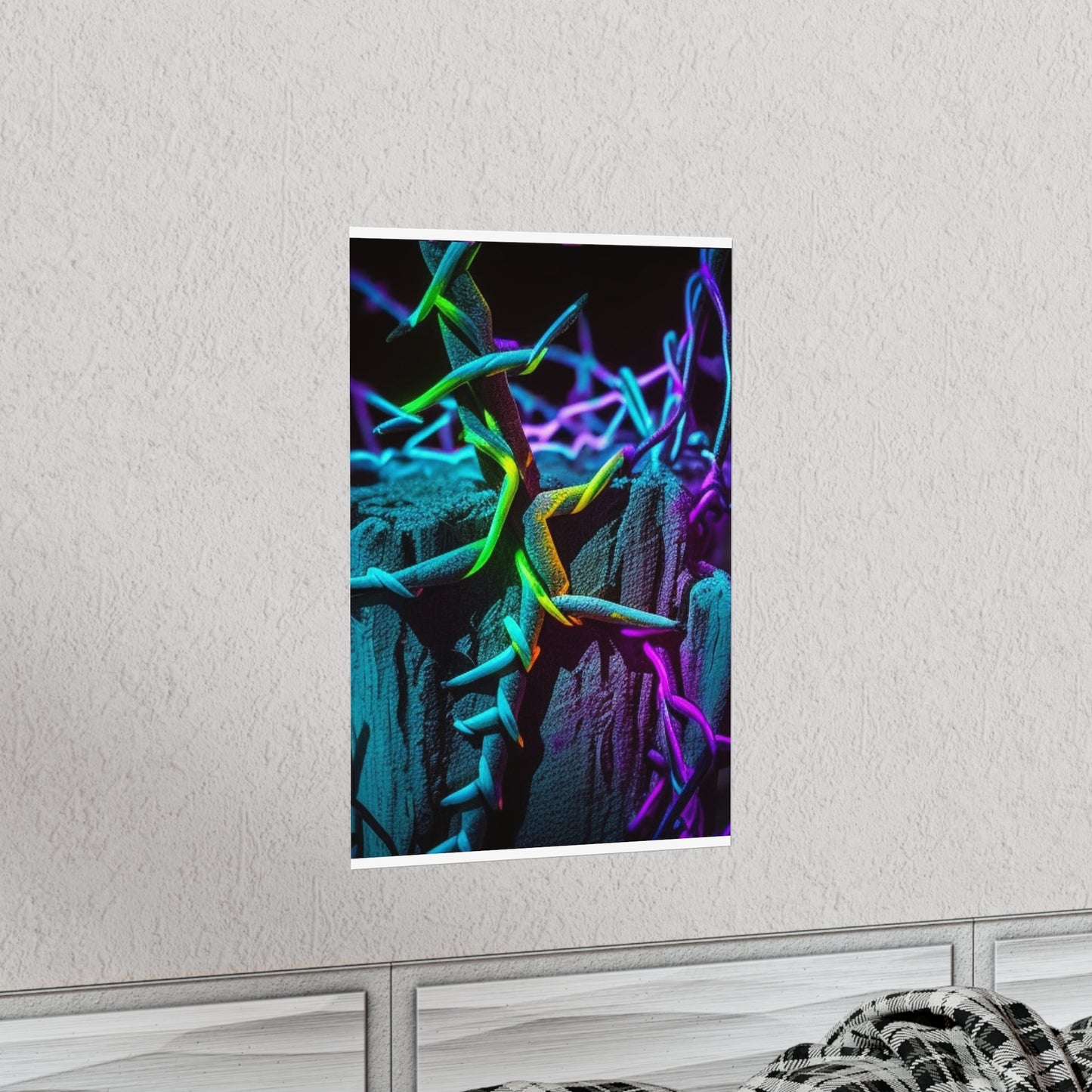 Premium Matte Vertical Posters Macro Neon Barbs 3