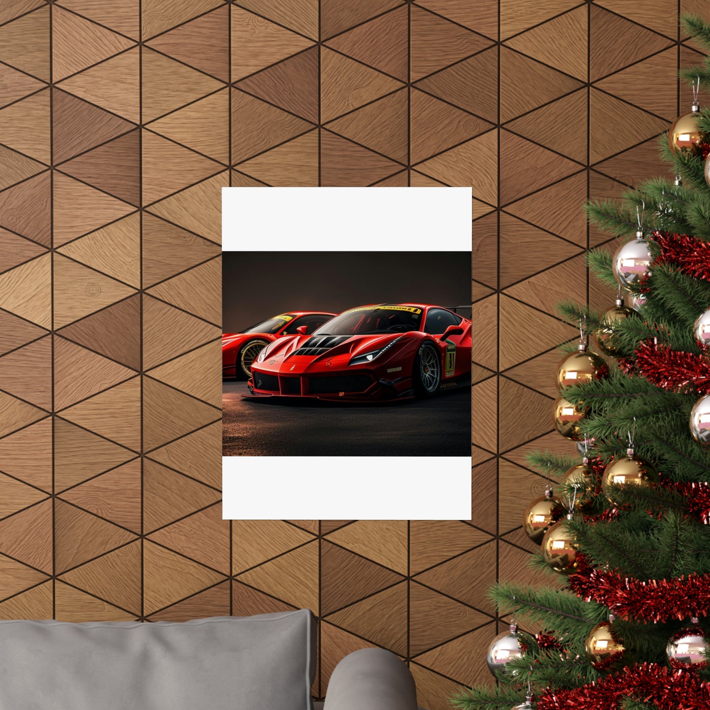 Premium Matte Vertical Posters Ferrari Red 4