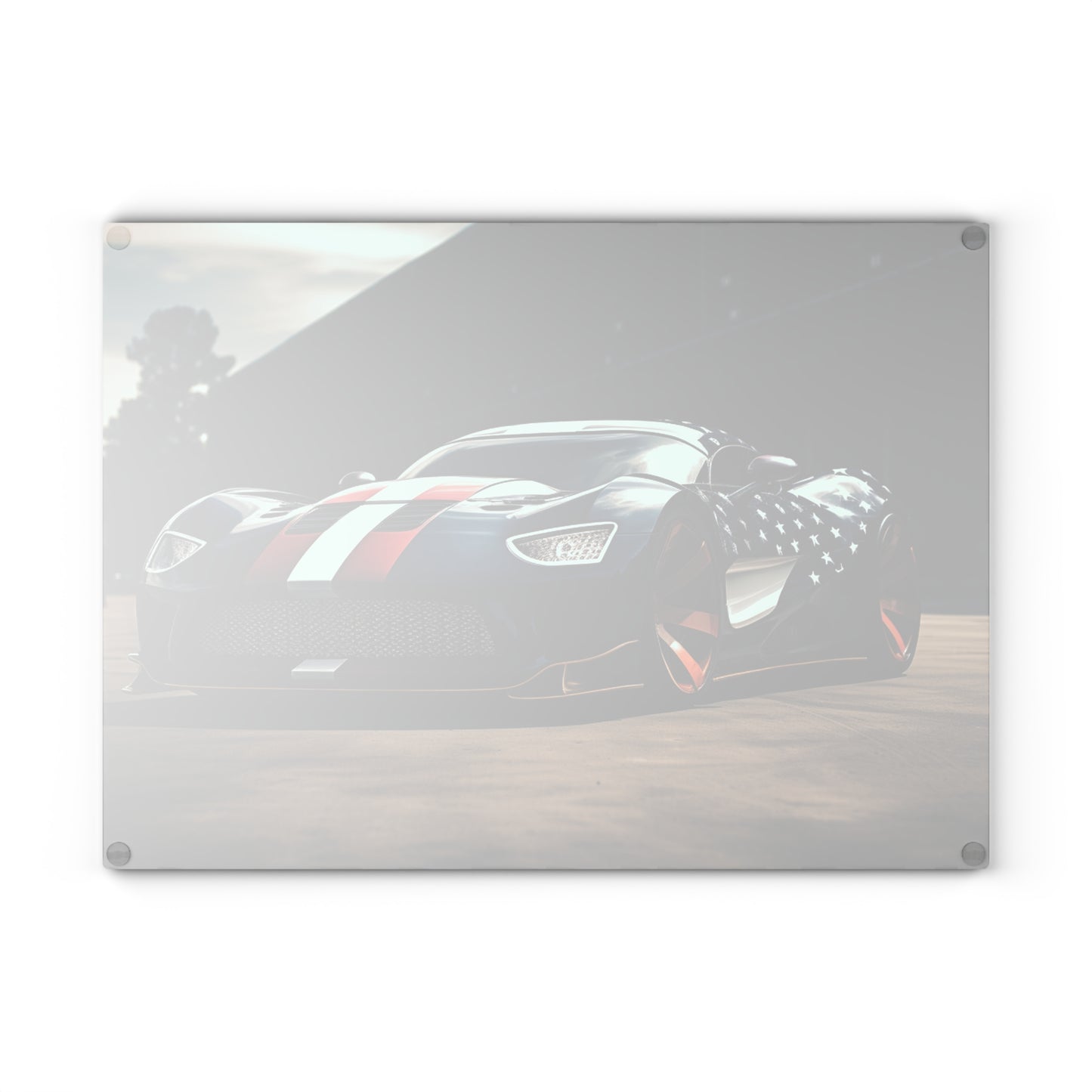 Glass Cutting Board Bugatti Flag American 2