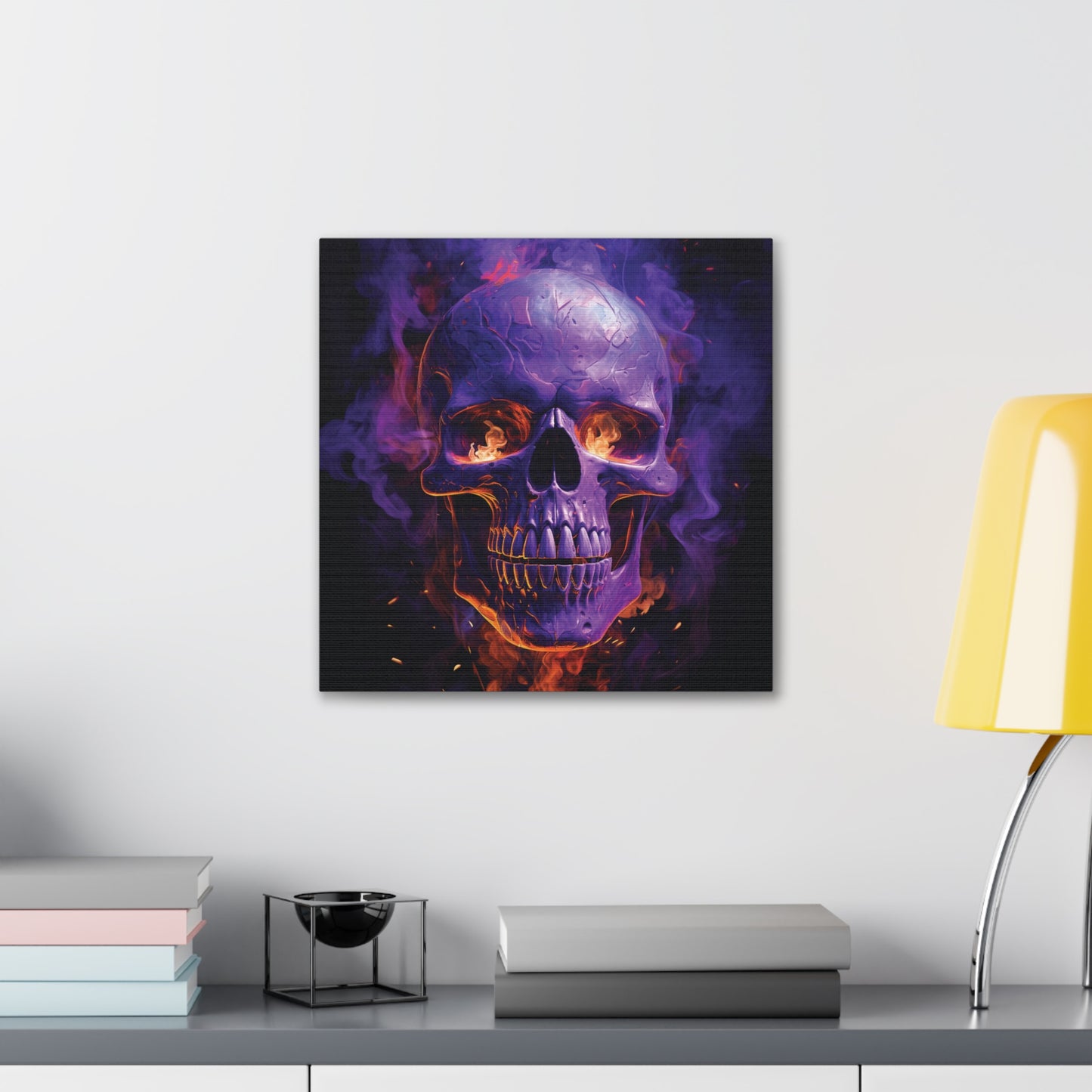 Canvas Gallery Wraps Skull Flames 1