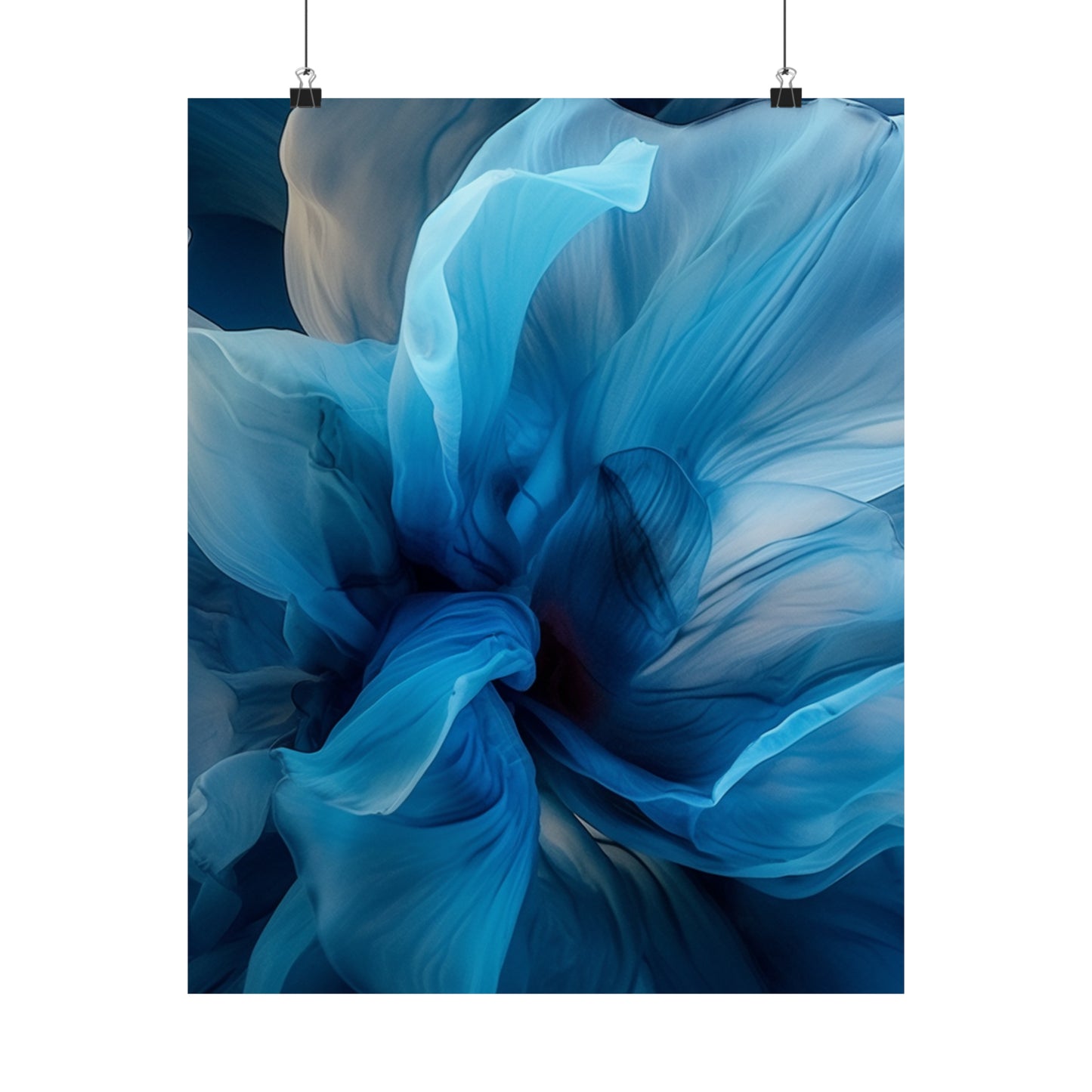 Premium Matte Vertical Posters Blue Tluip Abstract 2