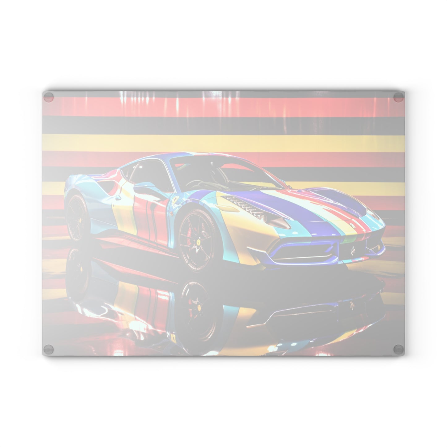 Glass Cutting Board Hyper Colorfull Ferrari 2