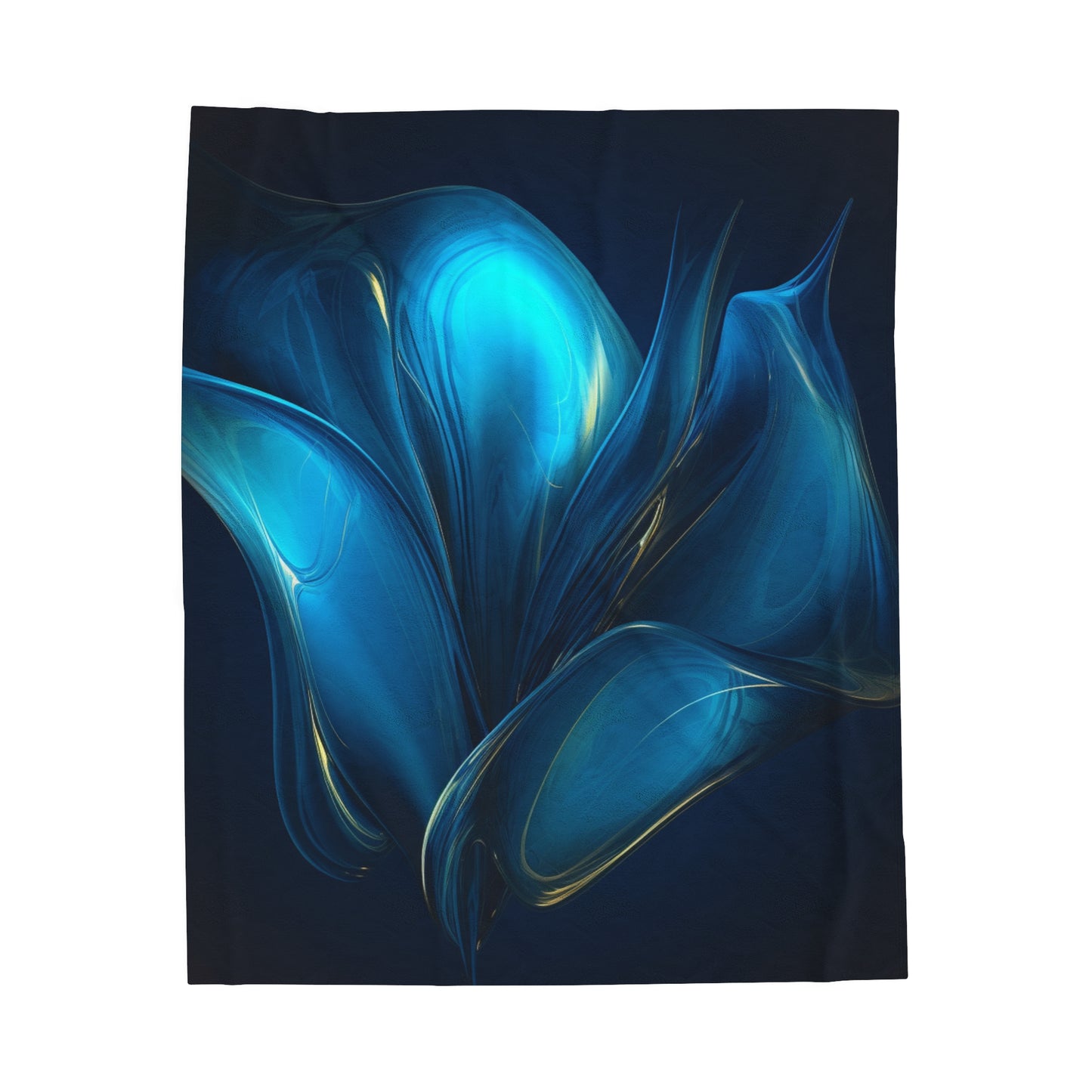 Velveteen Plush Blanket Abstract Blue Tulip 2