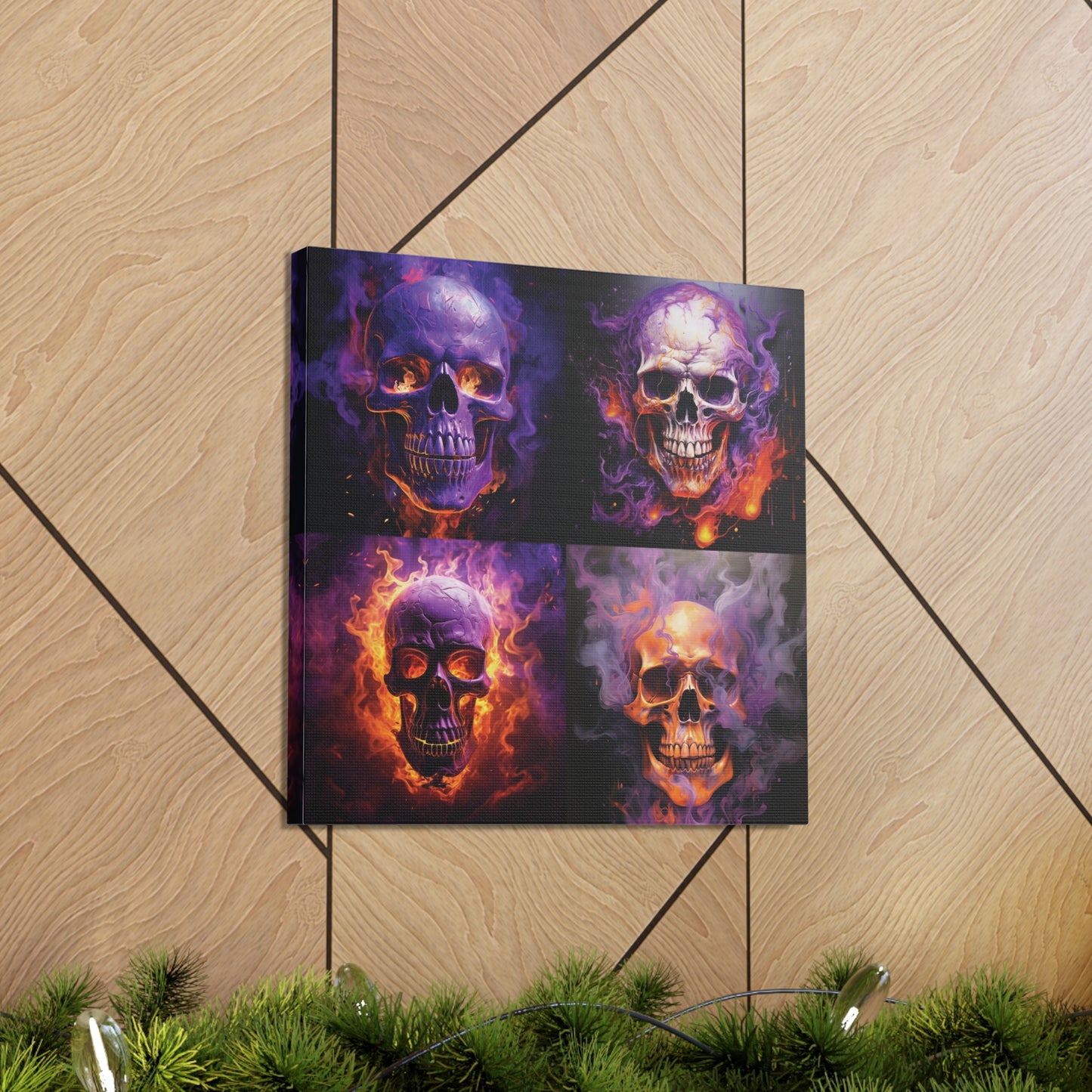 Canvas Gallery Wraps Skull Flames 5