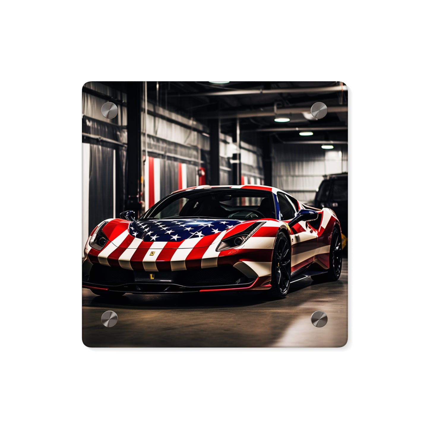 Acrylic Wall Art Panels American Flag Farrari 3