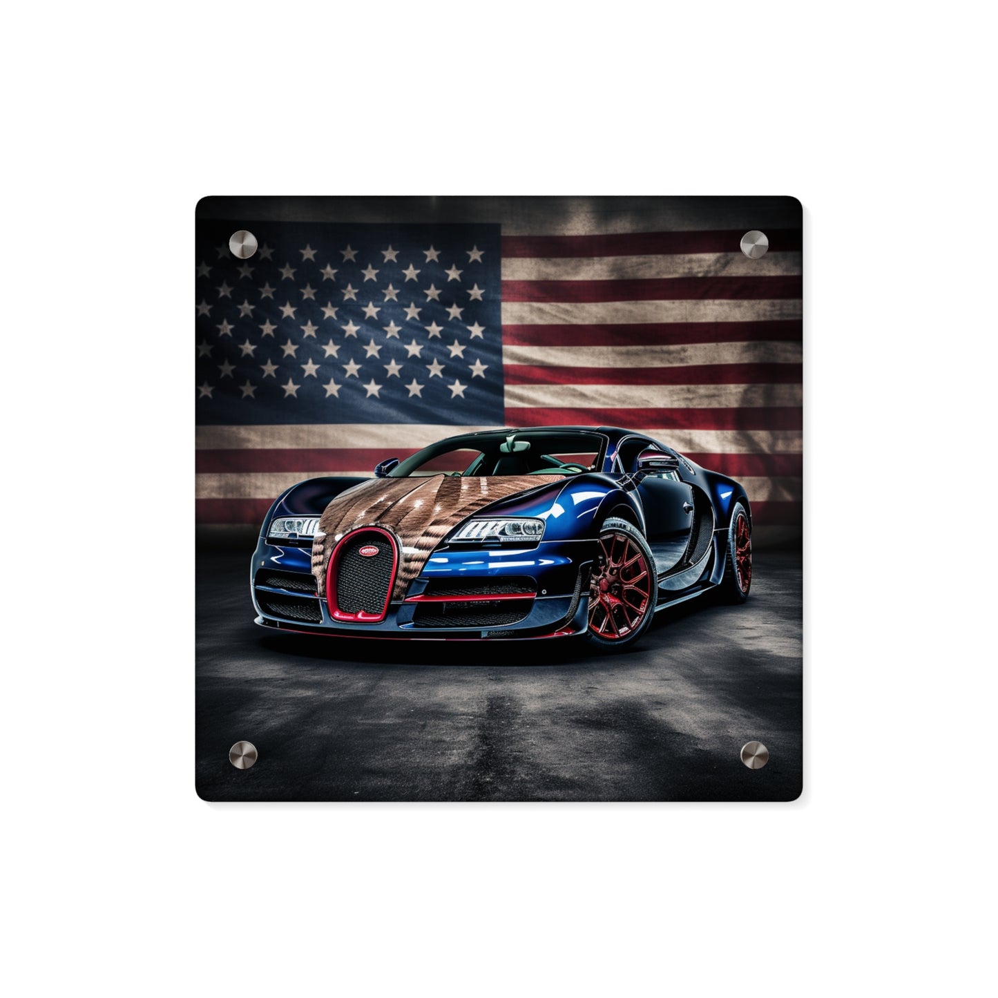 Acrylic Wall Art Panels Bugatti American Flag 4