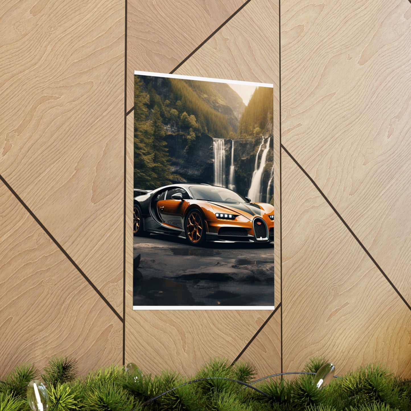 Premium Matte Vertical Posters Bugatti Waterfall 3