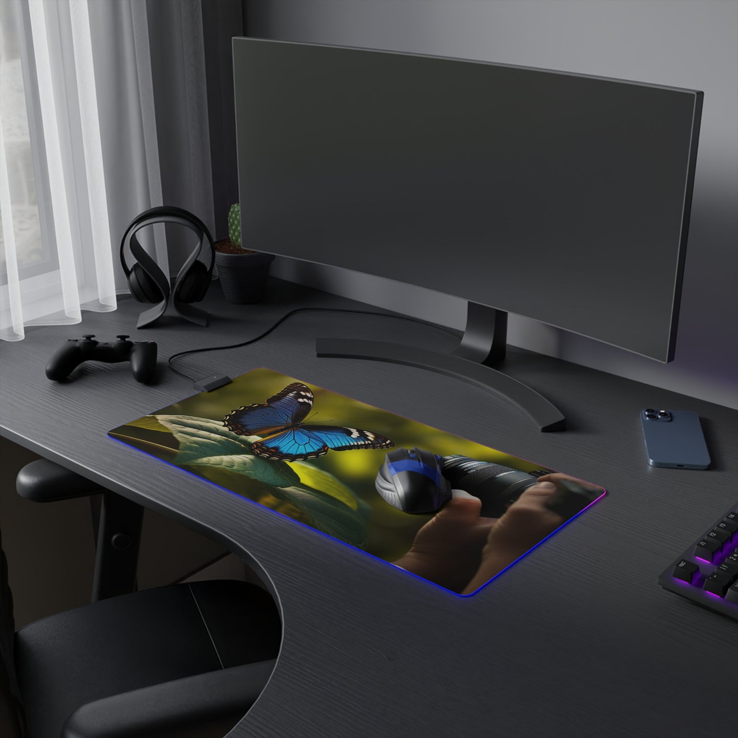 LED Gaming Mouse Pad Jungle Butterfly 3