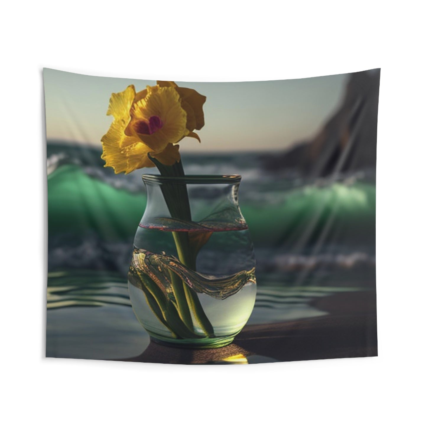 Indoor Wall Tapestries Yellow Gladiolus glass 1