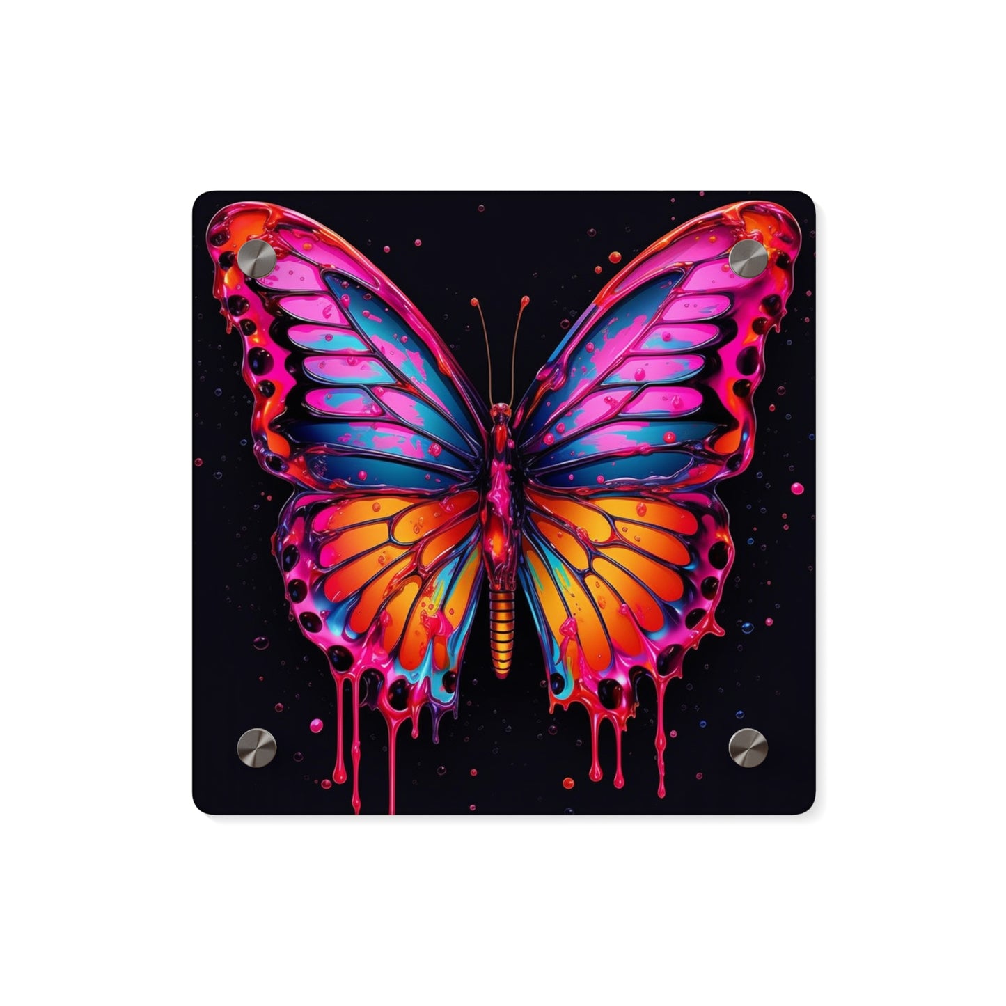 Acrylic Wall Art Panels Pink Butterfly Flair 1