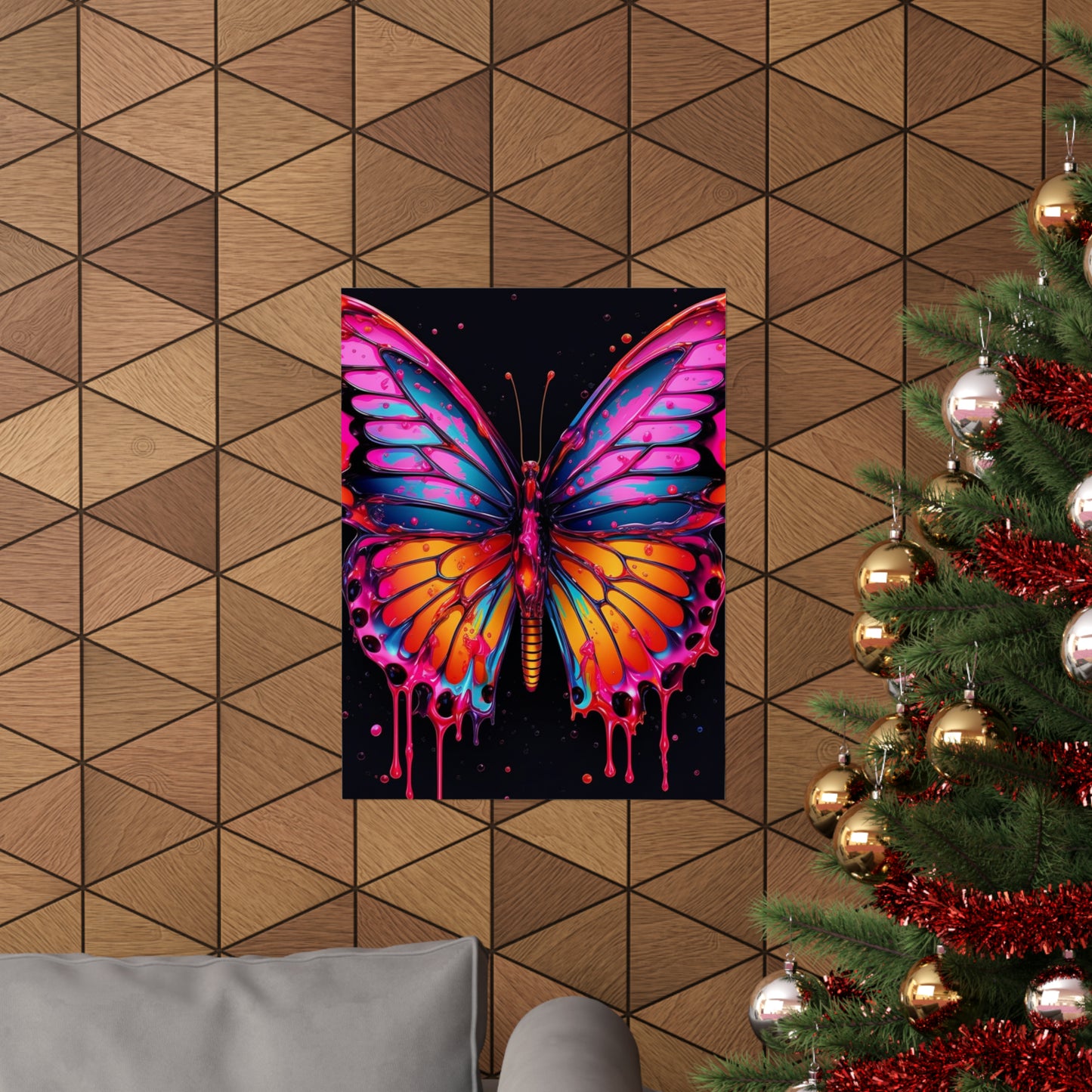 Premium Matte Vertical Posters Pink Butterfly Flair 1