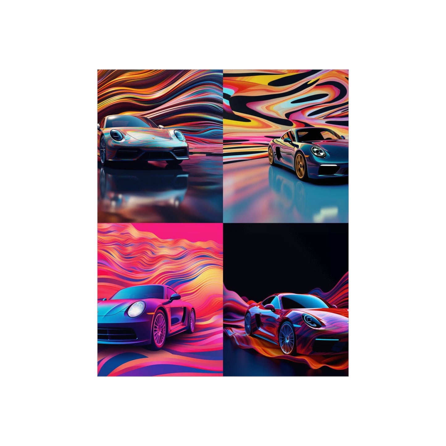 Premium Matte Vertical Posters Porsche Water Fusion 5