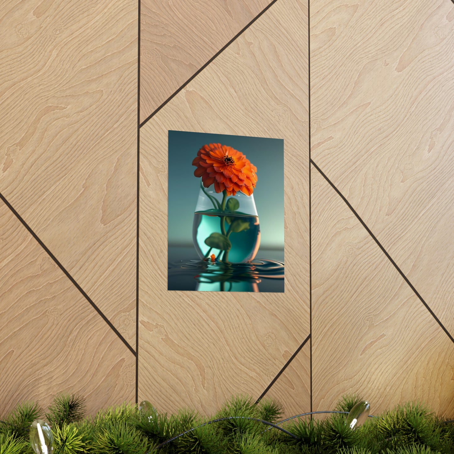 Premium Matte Vertical Posters Orange Zinnia 1