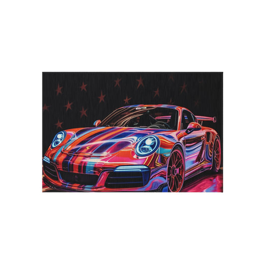 Outdoor Rug  American Flag Colored Porsche 1