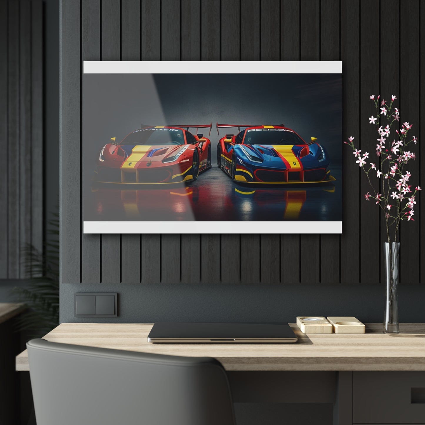 Acrylic Prints Ferrari Red Blue 4