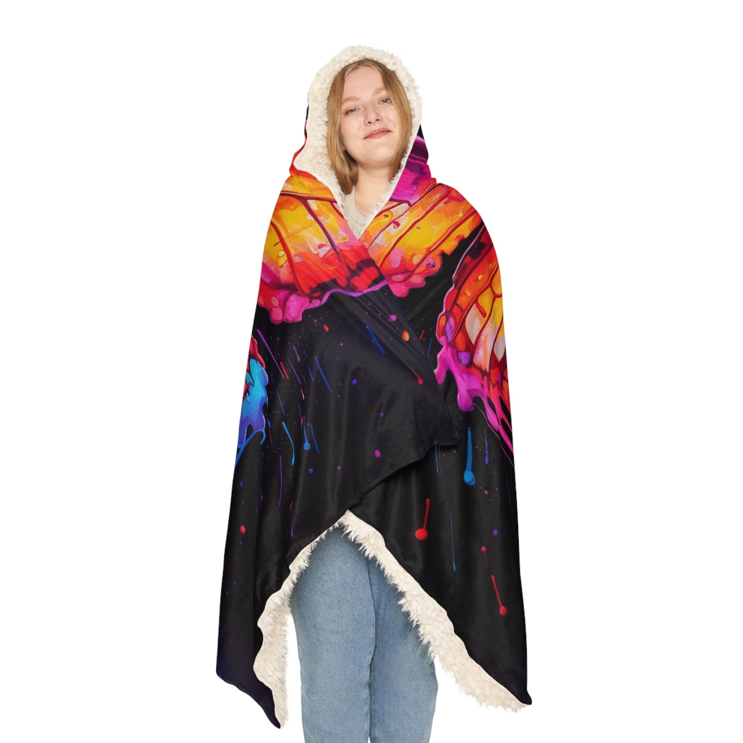 Snuggle Hooded Blanket Pink Butterfly Flair 4