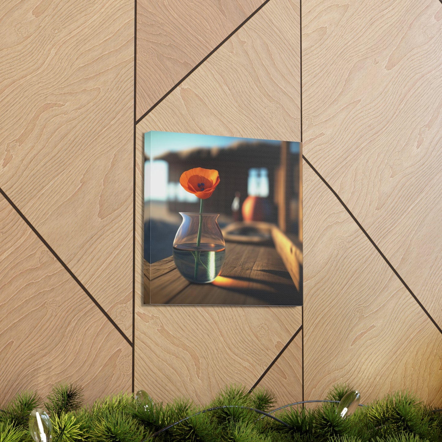 Canvas Gallery Wraps Poppy in a Glass Vase 2