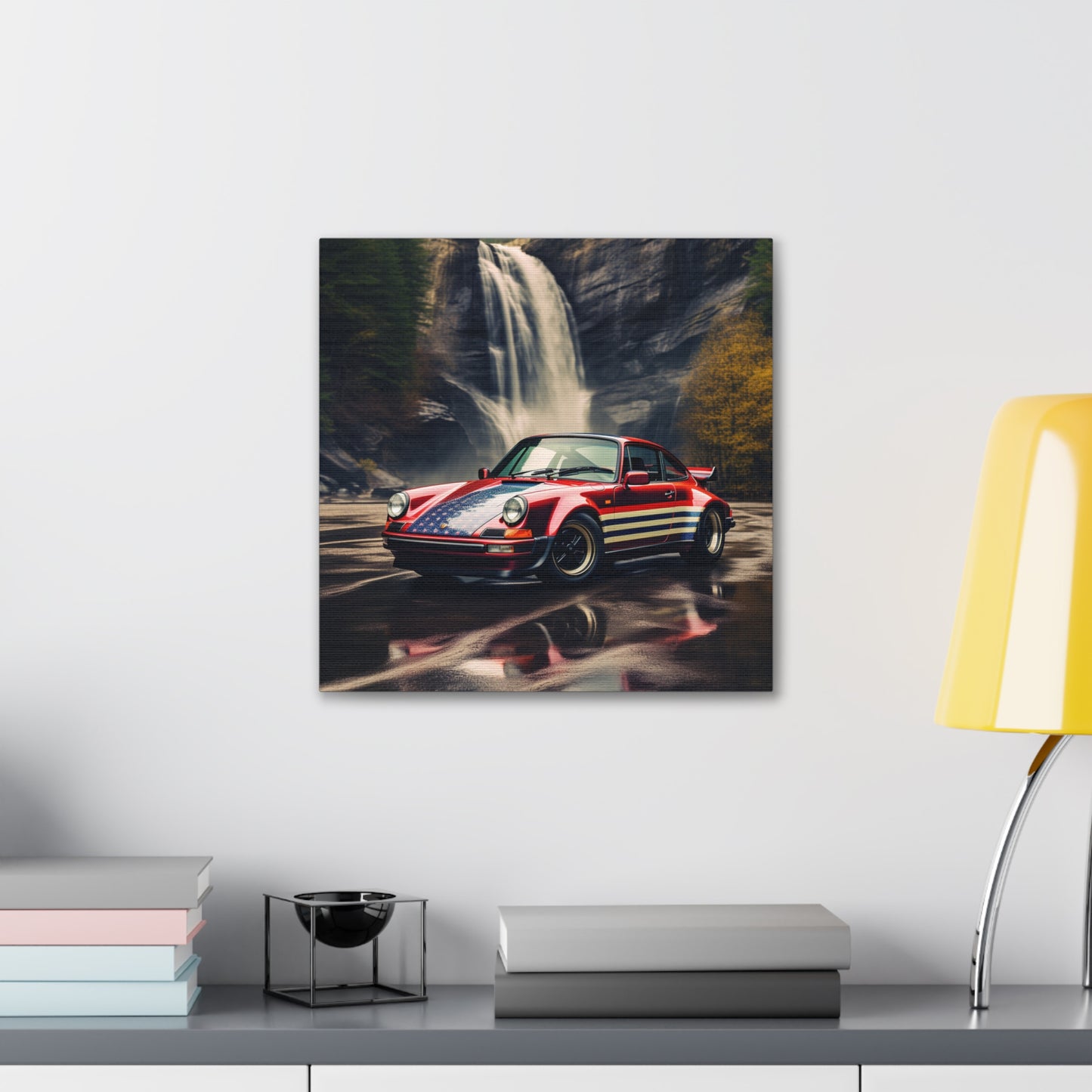 Canvas Gallery Wraps American Flag Porsche Abstract 1