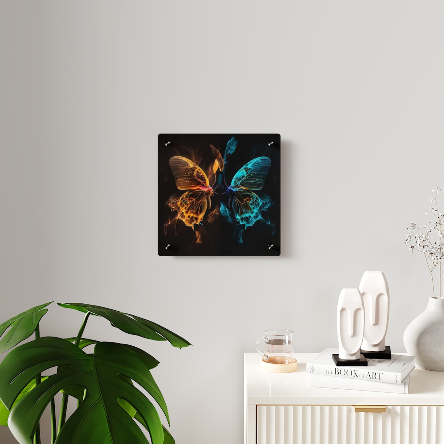 Acrylic Wall Art Panels Kiss Neon Butterfly 2