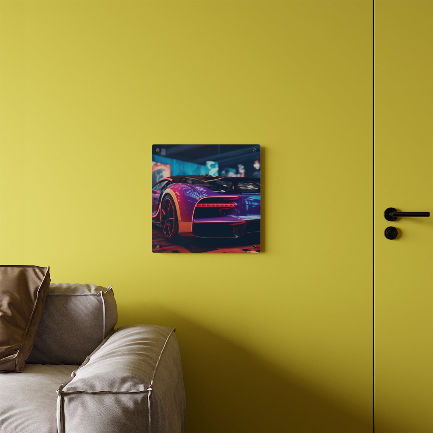 Acrylic Wall Art Panels Hyper Bugatti Neon Chiron 3