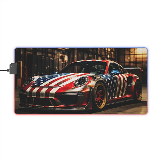 LED Gaming Mouse Pad American Flag Porsche 4