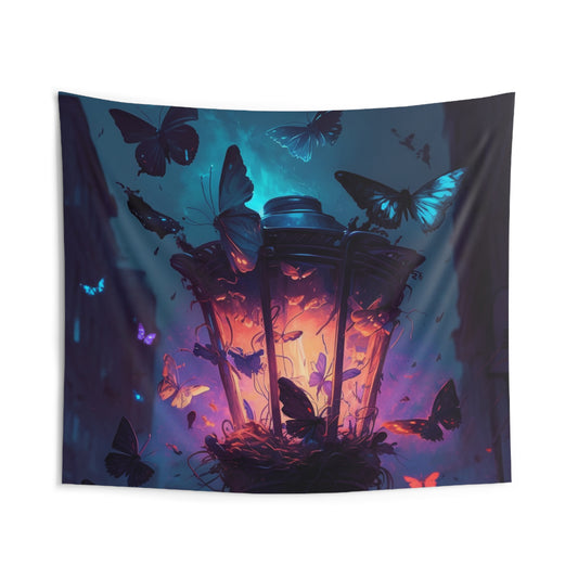 Indoor Wall Tapestries Street Light Butterfly 3