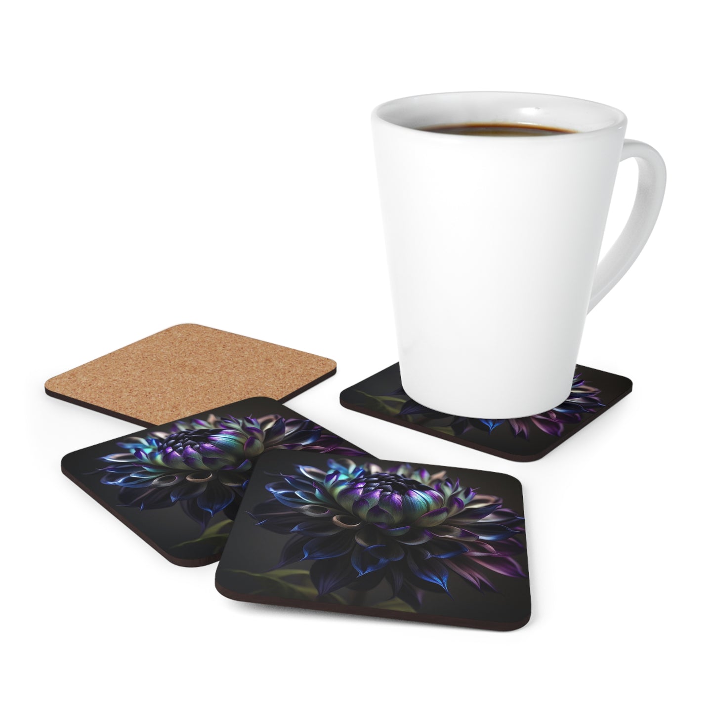 Corkwood Coaster Set Dahlia Purple 4