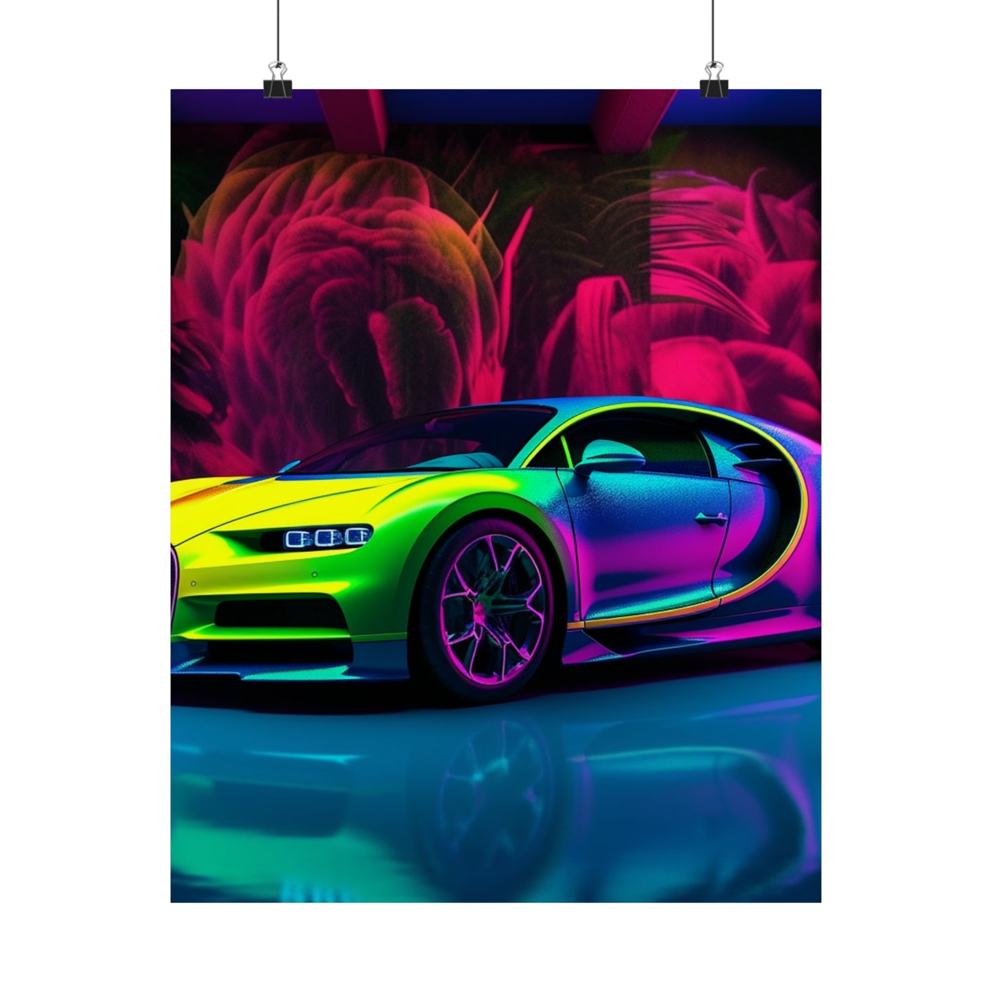 Premium Matte Vertical Posters Florescent Bugatti Flair 1