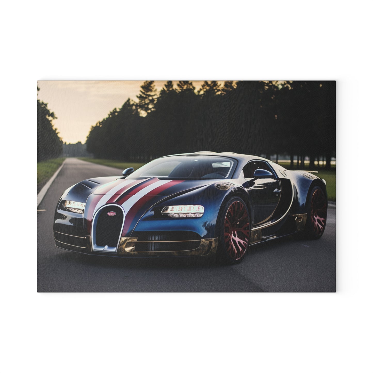 Glass Cutting Board Bugatti Flag American 1