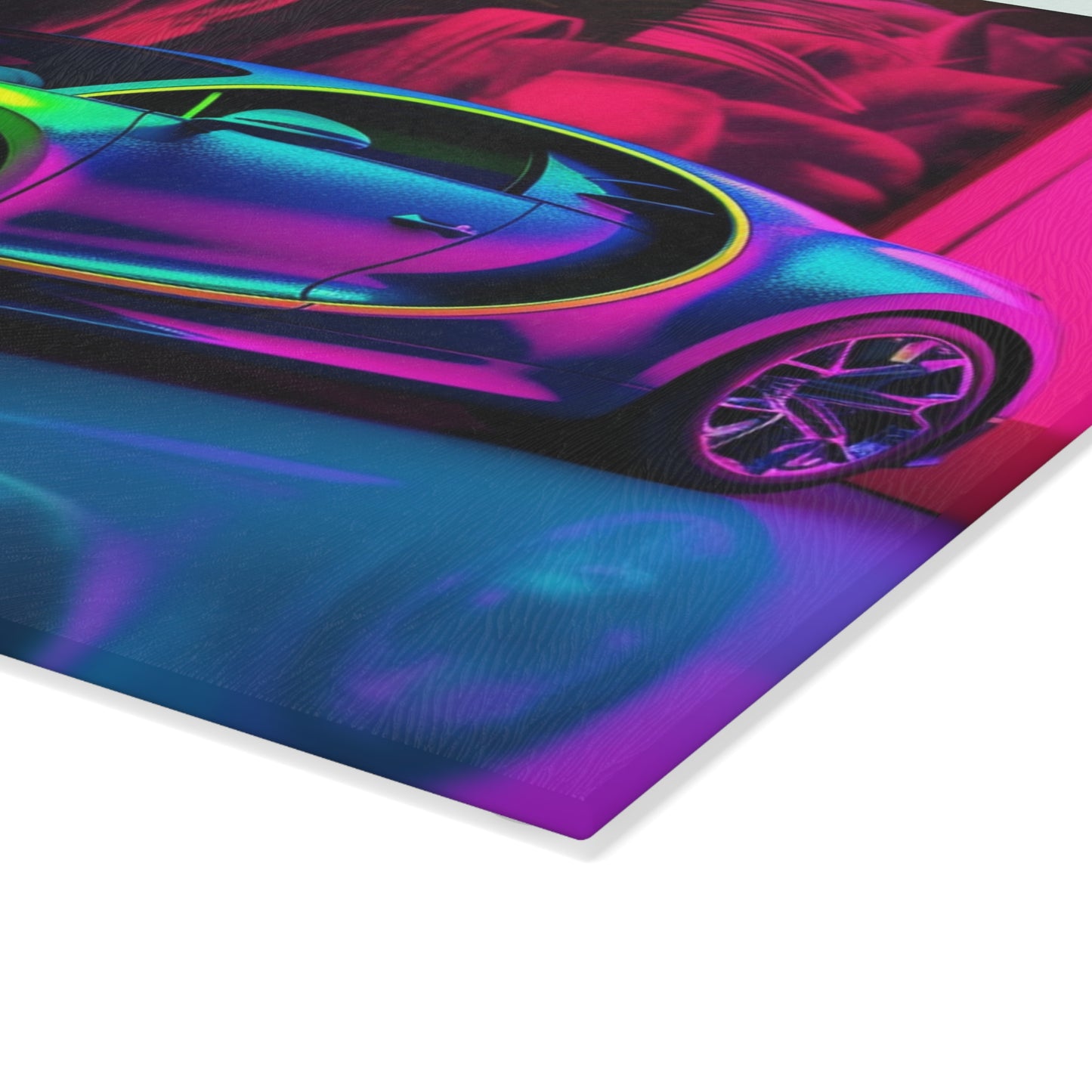 Glass Cutting Board Florescent Bugatti Flair 1