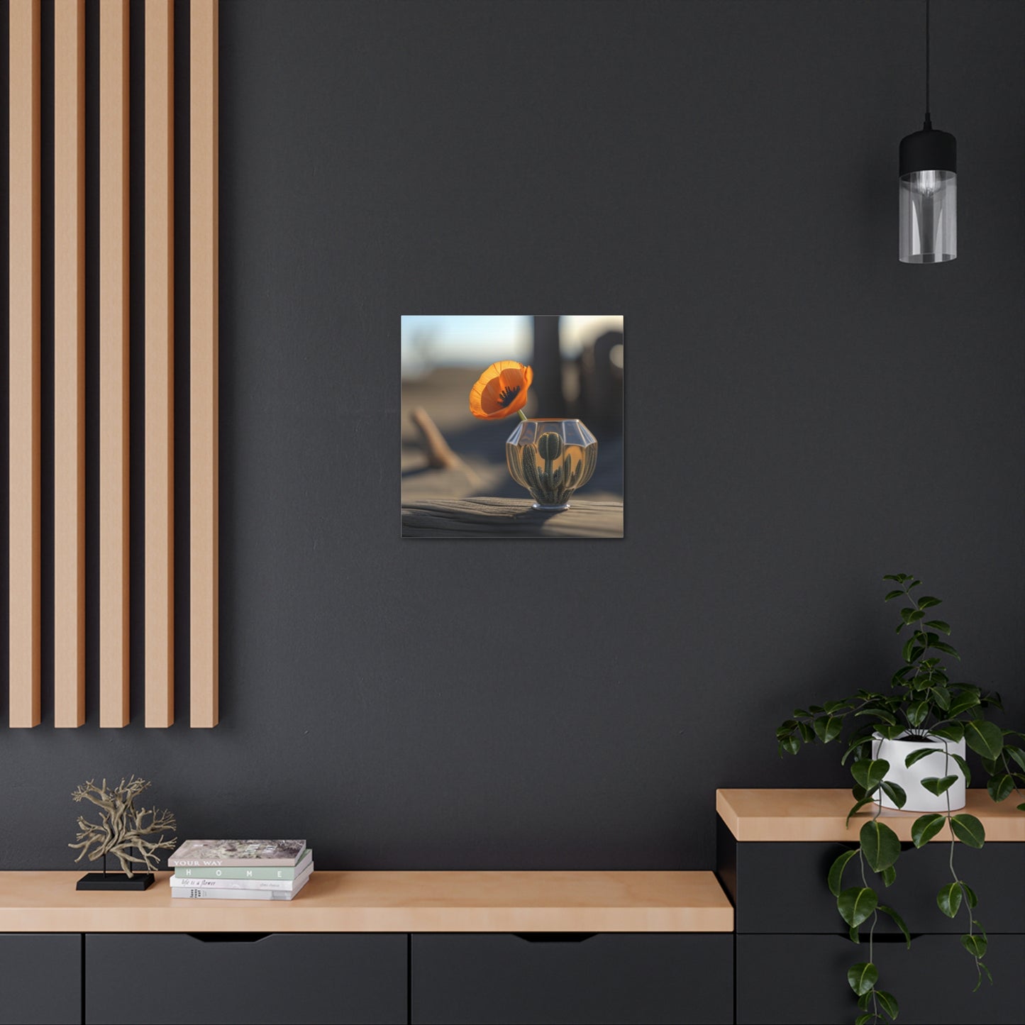Canvas Gallery Wraps Orange Poppy in a Vase 2