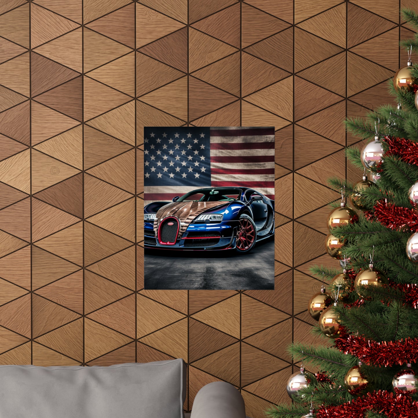 Premium Matte Vertical Posters Bugatti American Flag 4