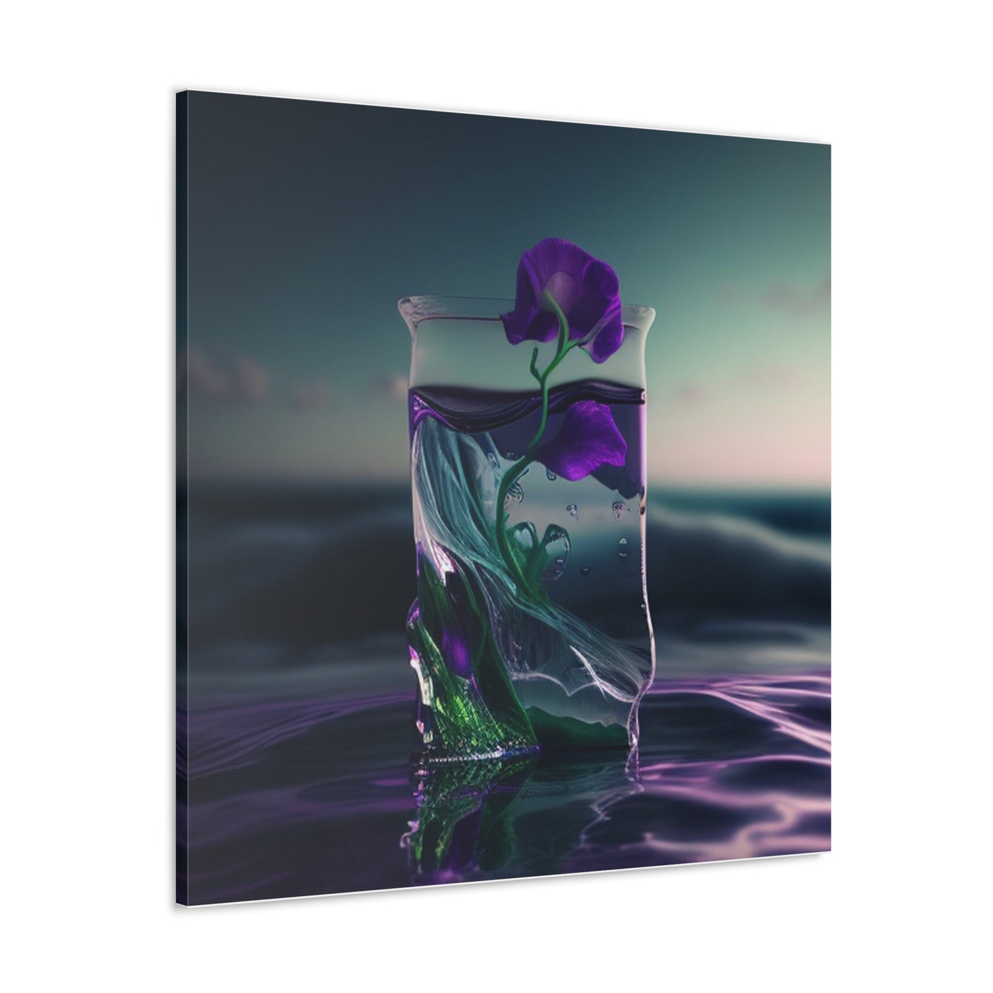 Canvas Gallery Wraps Purple Sweet pea in a vase 3
