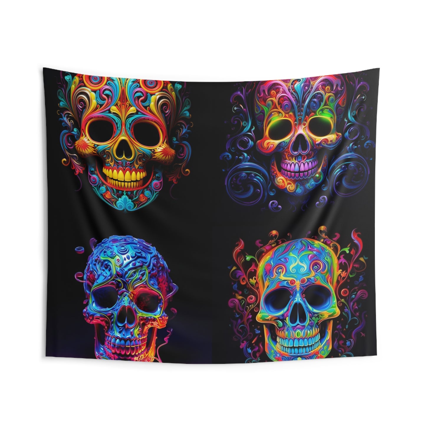 Indoor Wall Tapestries Macro Skull Color 5