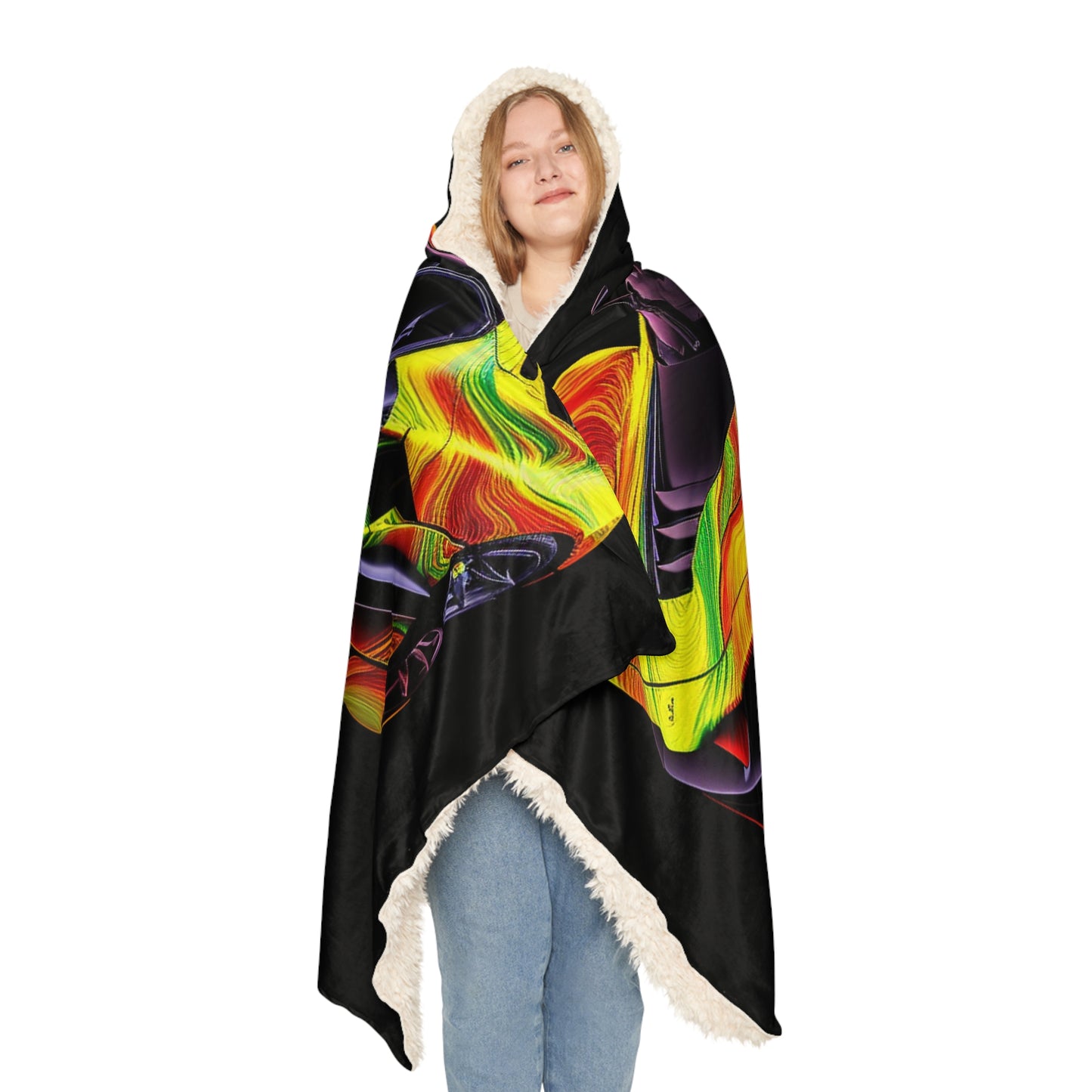 Snuggle Hooded Blanket Ferrari Neon 4