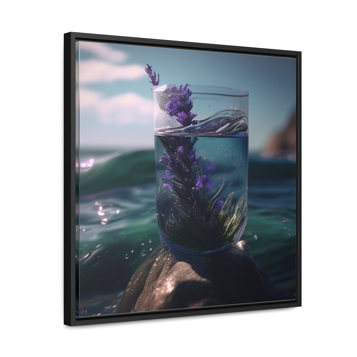 Gallery Canvas Wraps, Square Frame Lavender in a vase 2
