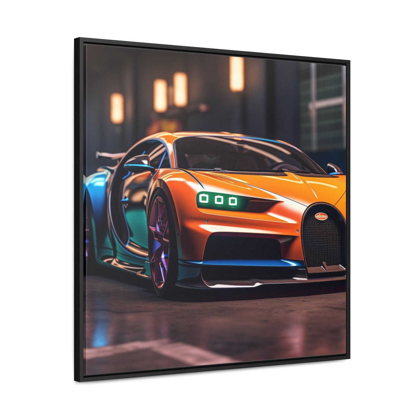 Gallery Canvas Wraps, Square Frame Hyper Bugatti Neon Chiron 1