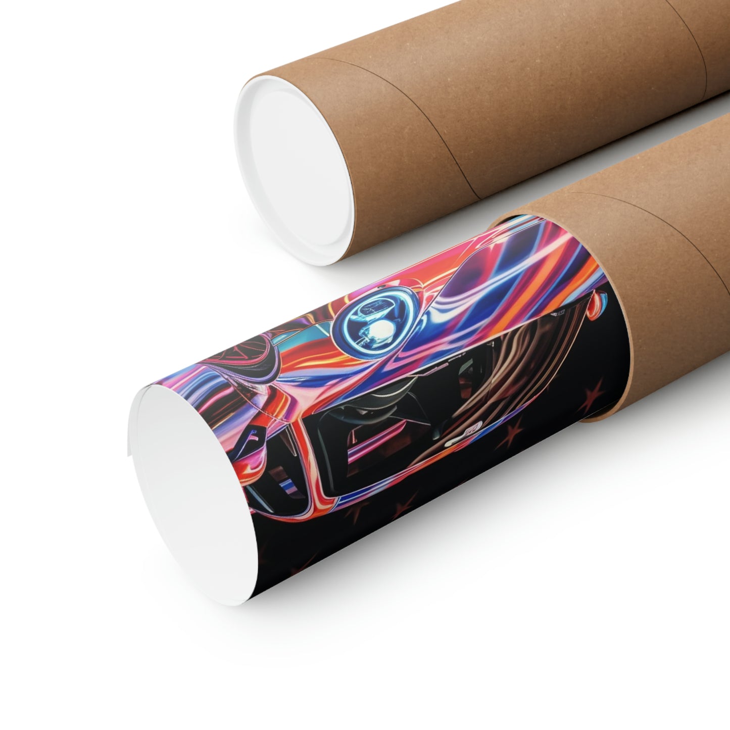 Premium Matte Vertical Posters American Flag Colored Porsche 4