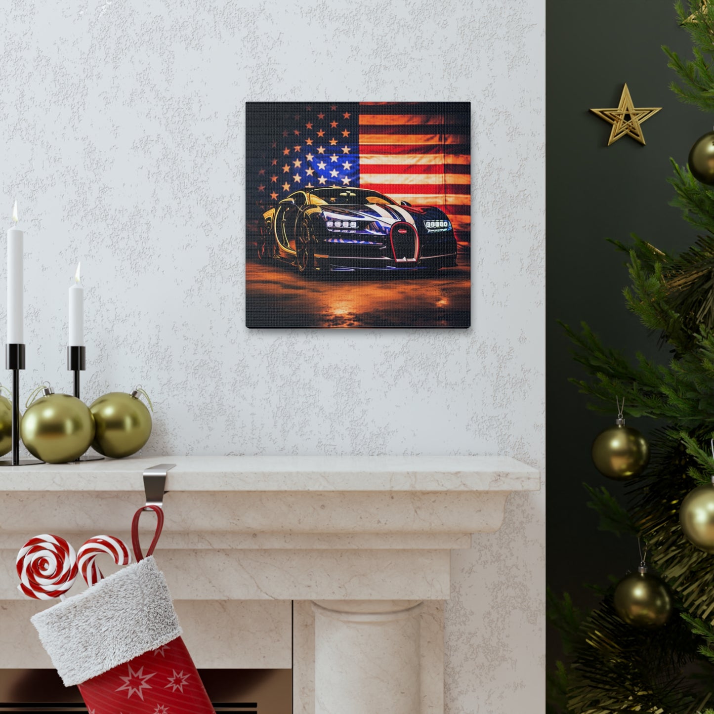 Canvas Gallery Wraps Macro Bugatti American Flag 4