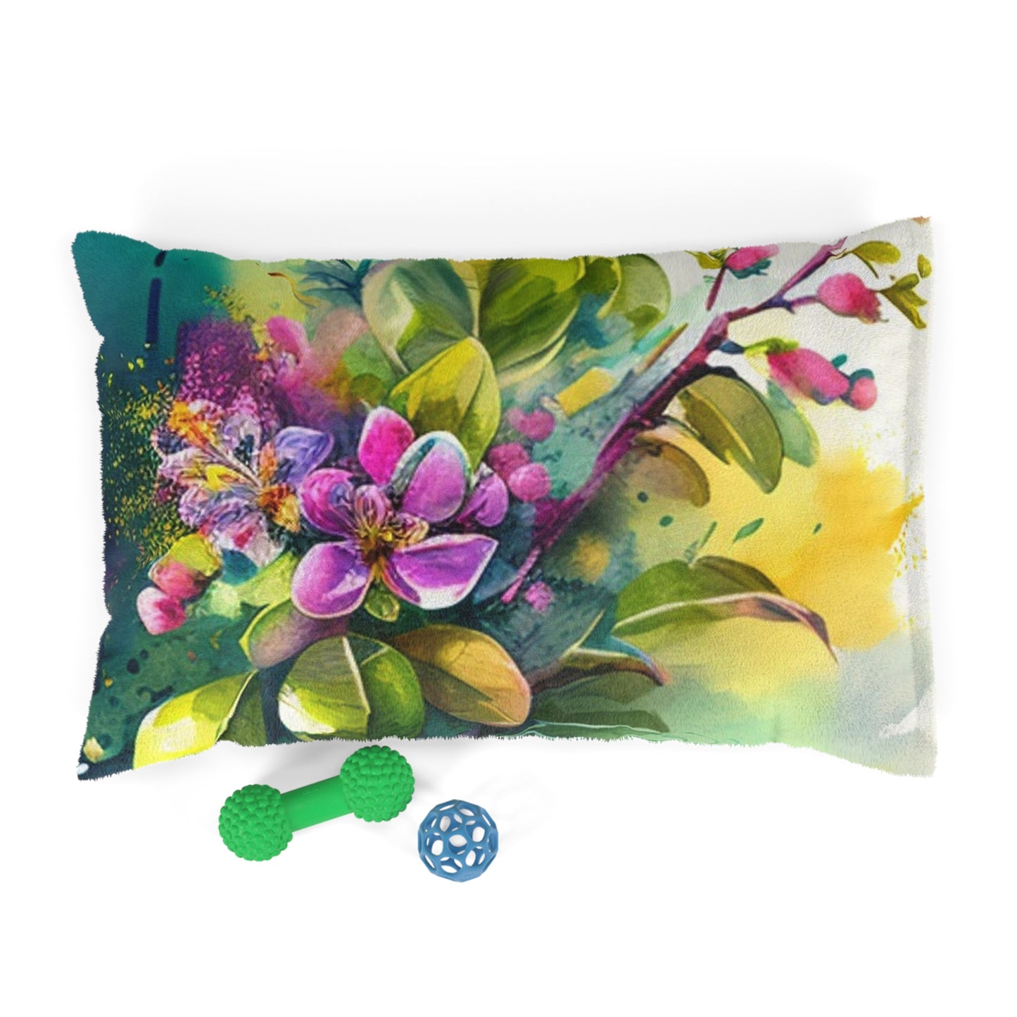 Pet Bed Mother Nature Bright Spring Colors Realistic Watercolor 1