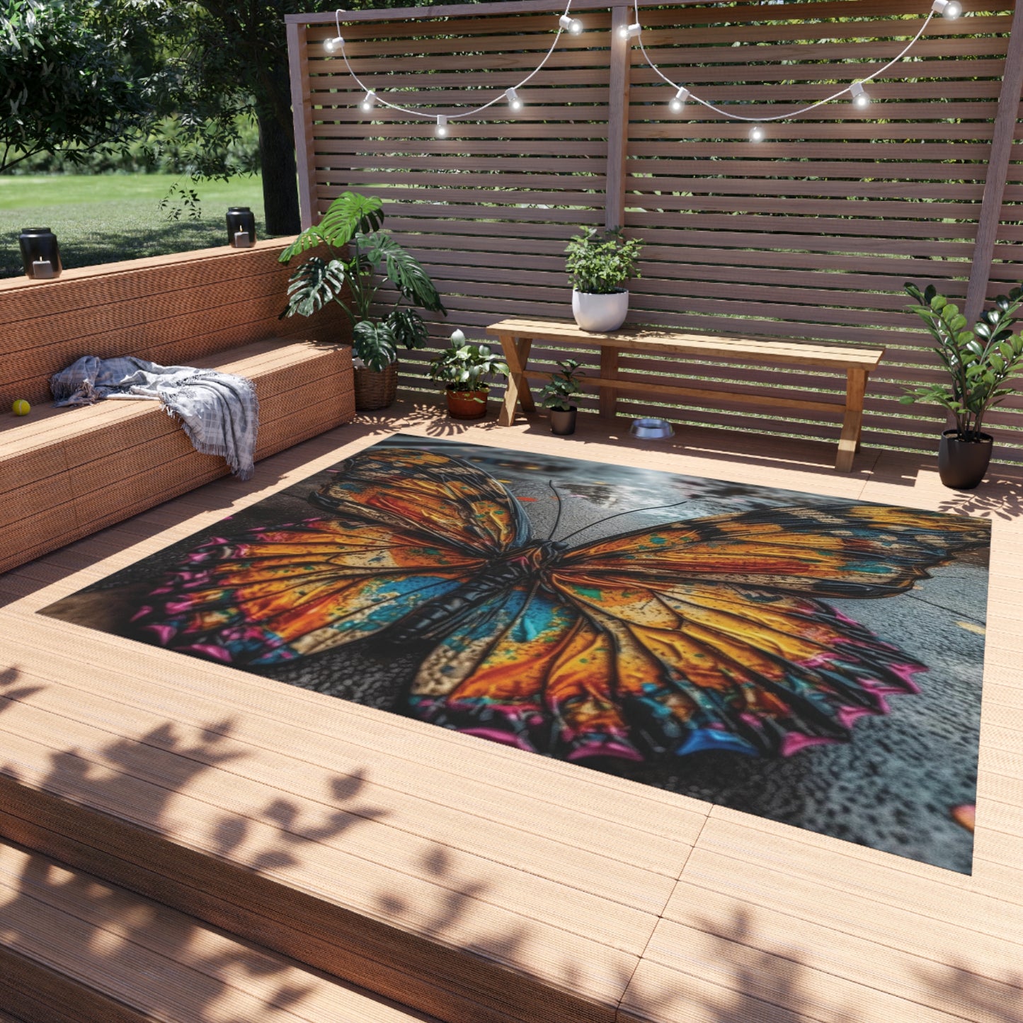 Outdoor Rug  Liquid Street Butterfly 1