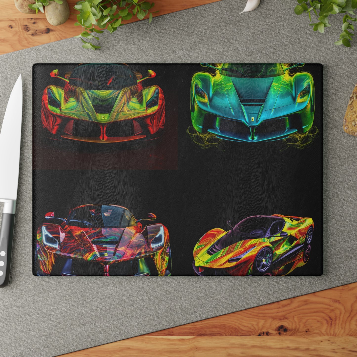 Glass Cutting Board Ferrari Neon 5